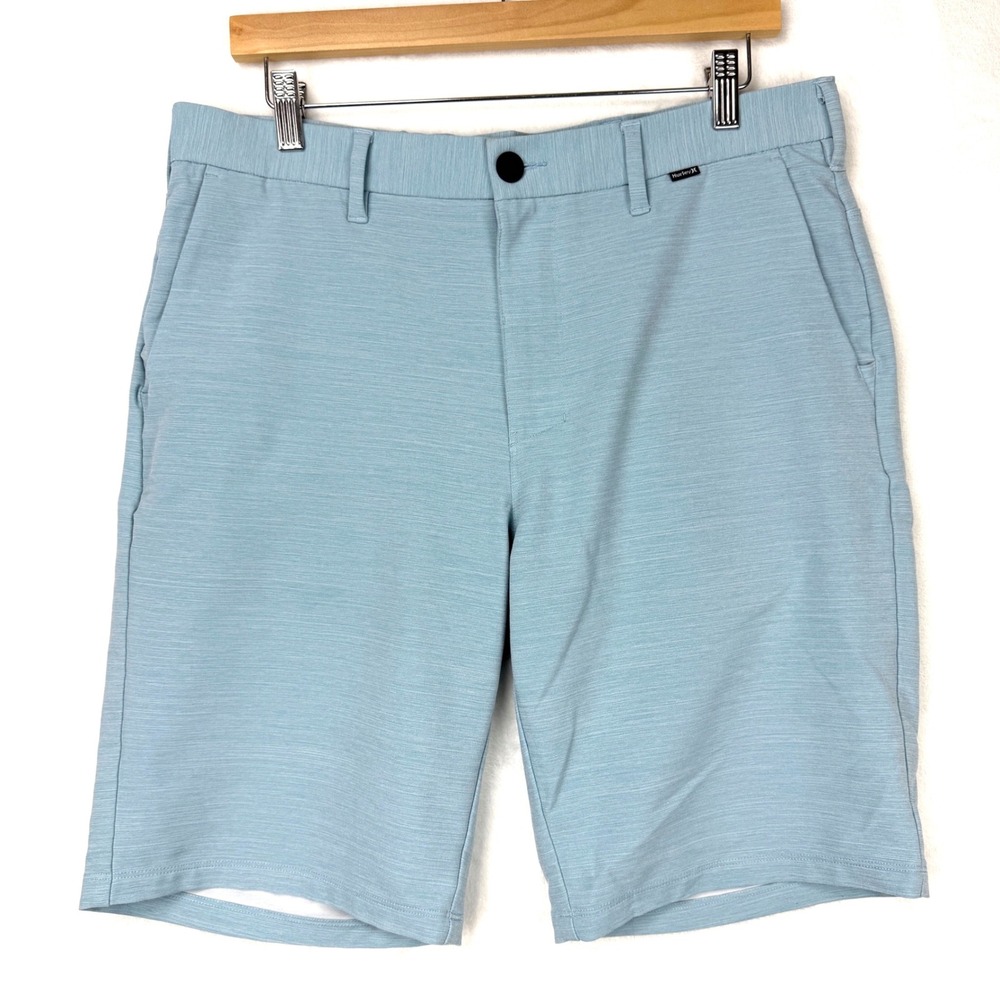 Hurley Nike Dri-FIT Hybrid Shorts Mens 34 Light Blue Heathered Chino Boardshorts